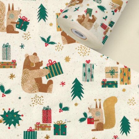 Happy Bär Gras Geschenkpapier Weihnachten Rolle