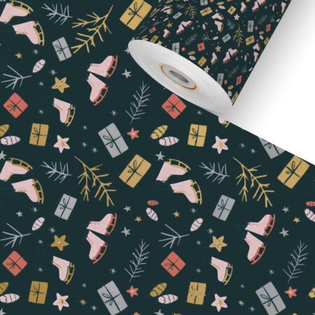Winterkufe Geschenkpapier Weihnachten Rolle