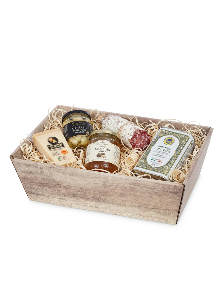 Wood Geschenkkorb 4-Eckig